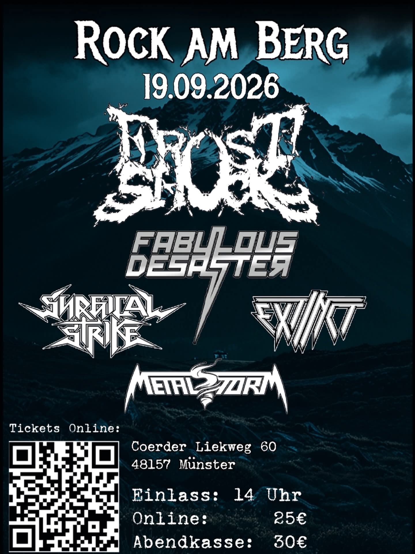 Thrash Metal und Melodic Death Metal für den guten Zweck:Rock am Berg Münster 2026 geht am 19. September in die sechste Runde!