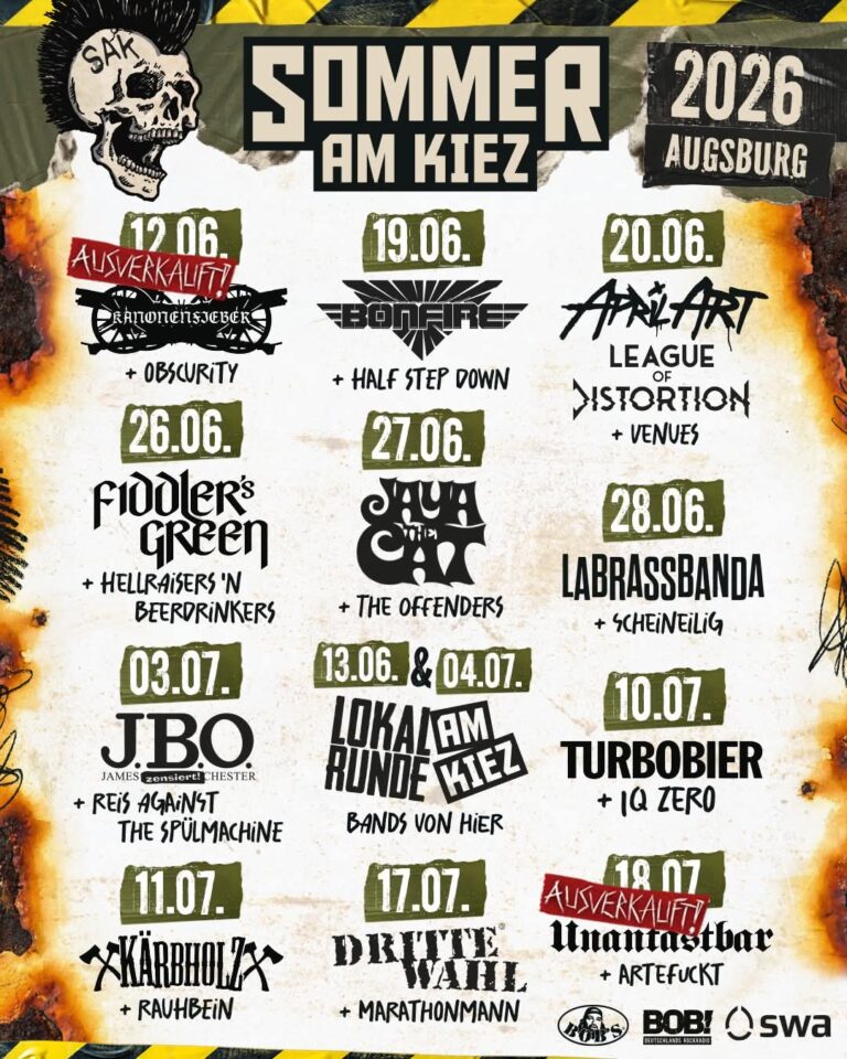 SOMMER AM KIEZ 2026 – AUGSBURG WIRD ZUM ROCK- UND METAL-HOTSPOT DES SOMMERS