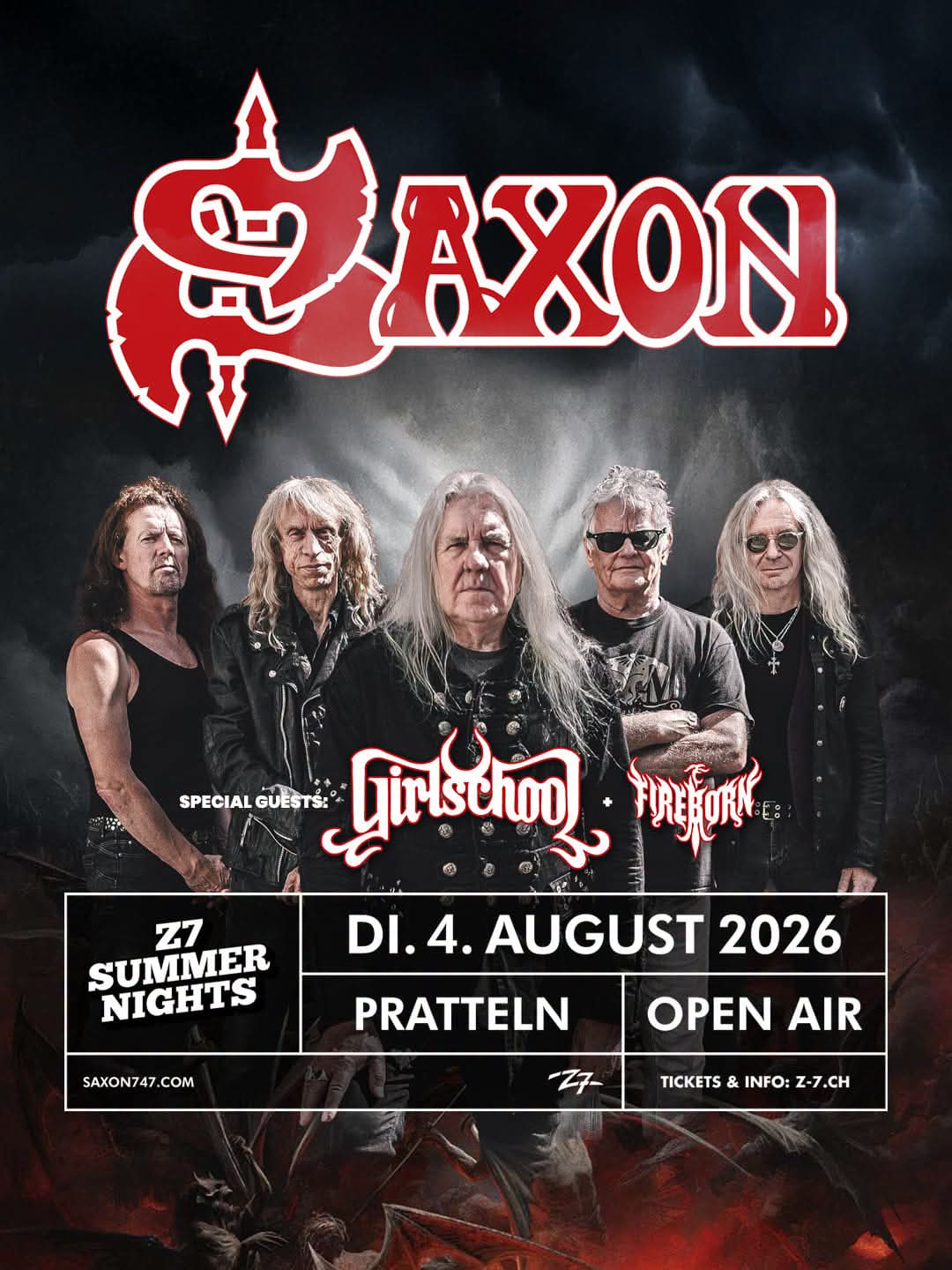 SAXON, GIRLSCHOOL UND FIREBORN KOMPLETTIEREN DAS BILLING DER Z7 SUMMER NIGHTS 2026