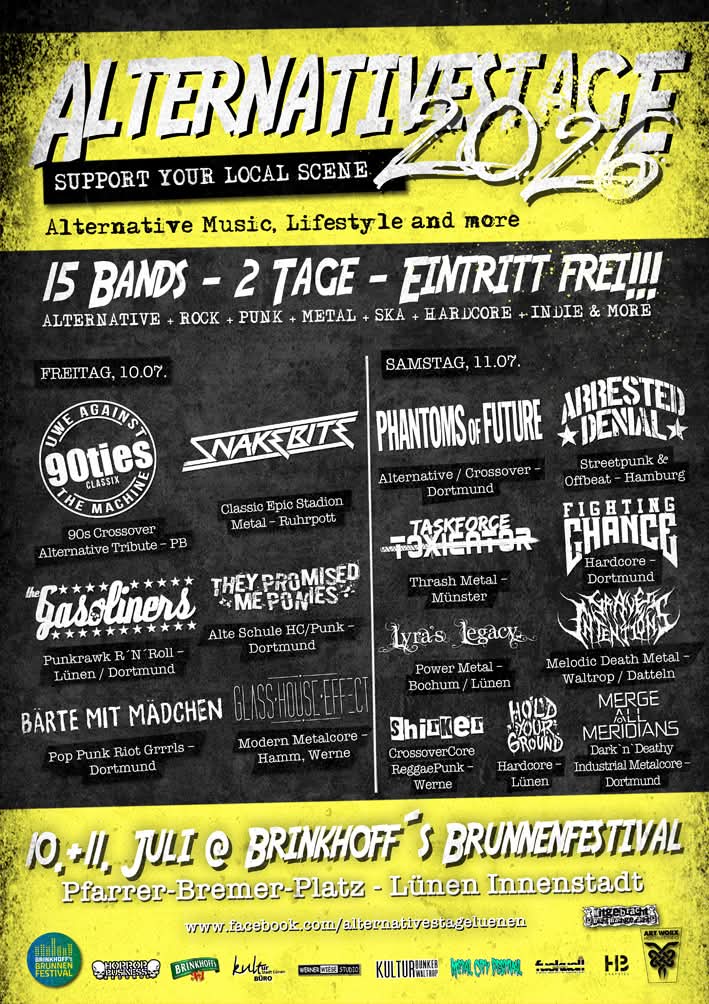 ALTERNATIVE STAGE 2026 – 15 BANDS, 2 TAGE, EINTRITT FREI!