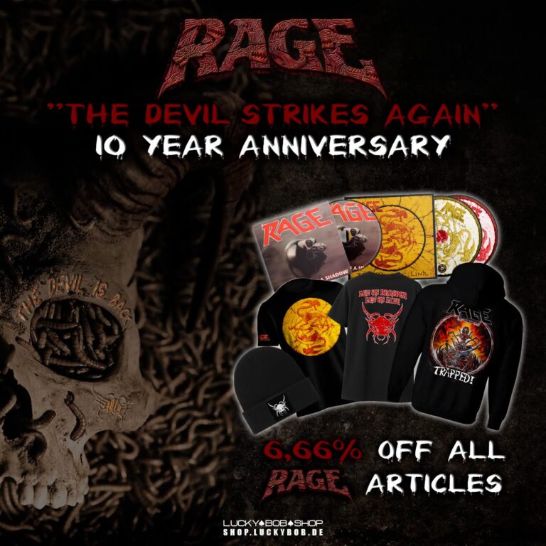 RAGE FEIERN 10 JAHRE "THE DEVIL STRIKES AGAIN" MIT HÖLLISCHEM RABATT!