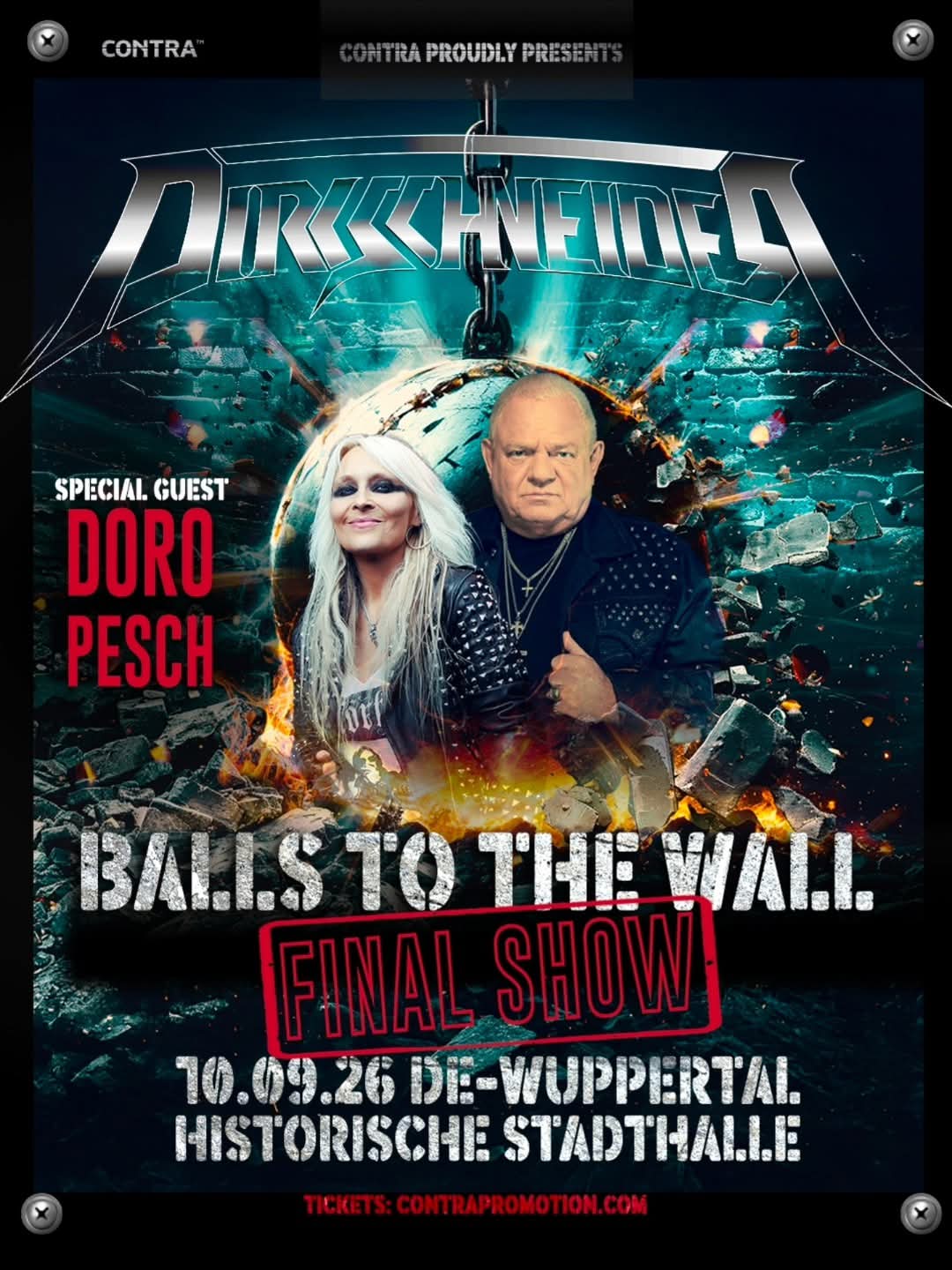 DORO PESCH ALS SPECIAL GUEST FÜR DIRKSCHNEIDER'S GROSSES „BALLS TO THE WALL“-FINALE BESTÄTIGT