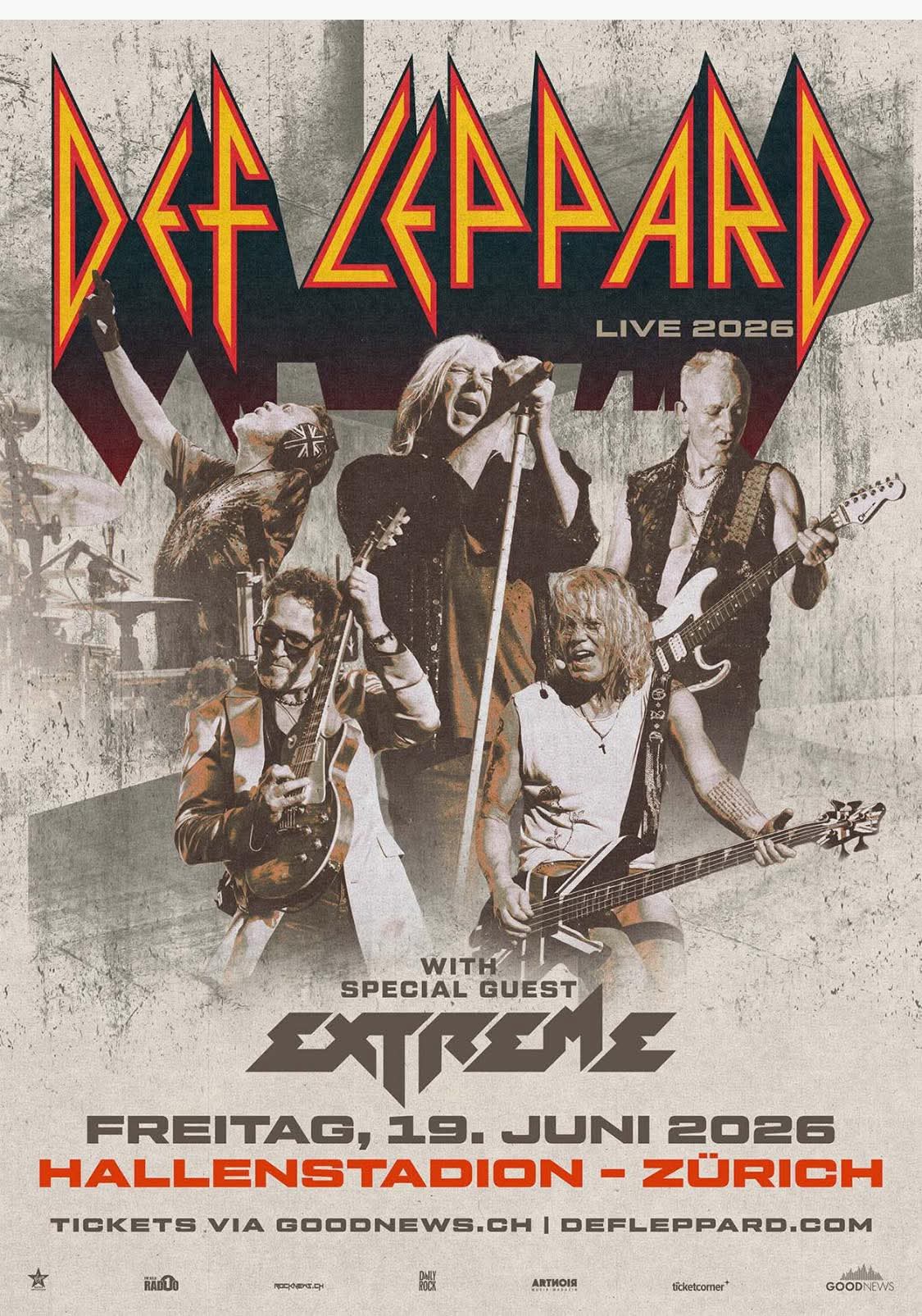DEF LEPPARD SPIELEN HEUTE IN ZÜRICH – EXTREME ALS SPECIAL GUEST