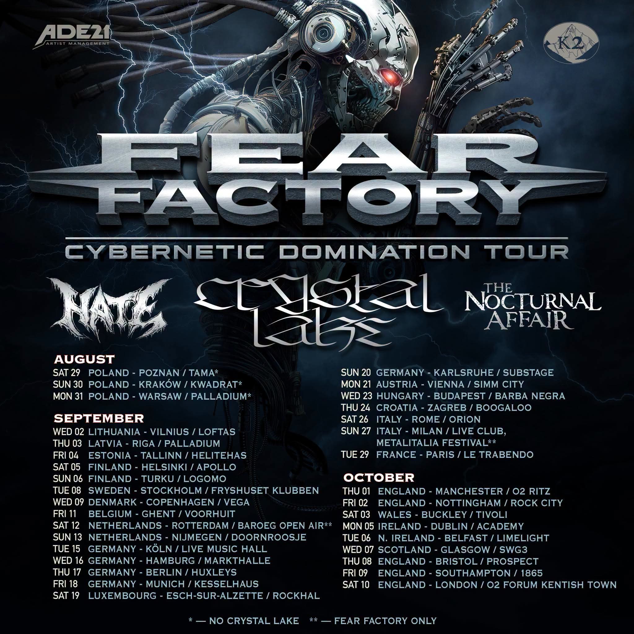 FEAR FACTORY KÜNDIGEN GROSSE EUROPA-TOUR 2026 AN