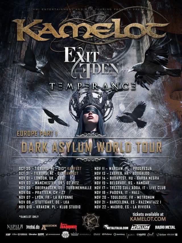 KAMELOT KÜNDIGEN EUROPA-ETAPPE DER „DARK ASYLUM WORLD TOUR“ AN