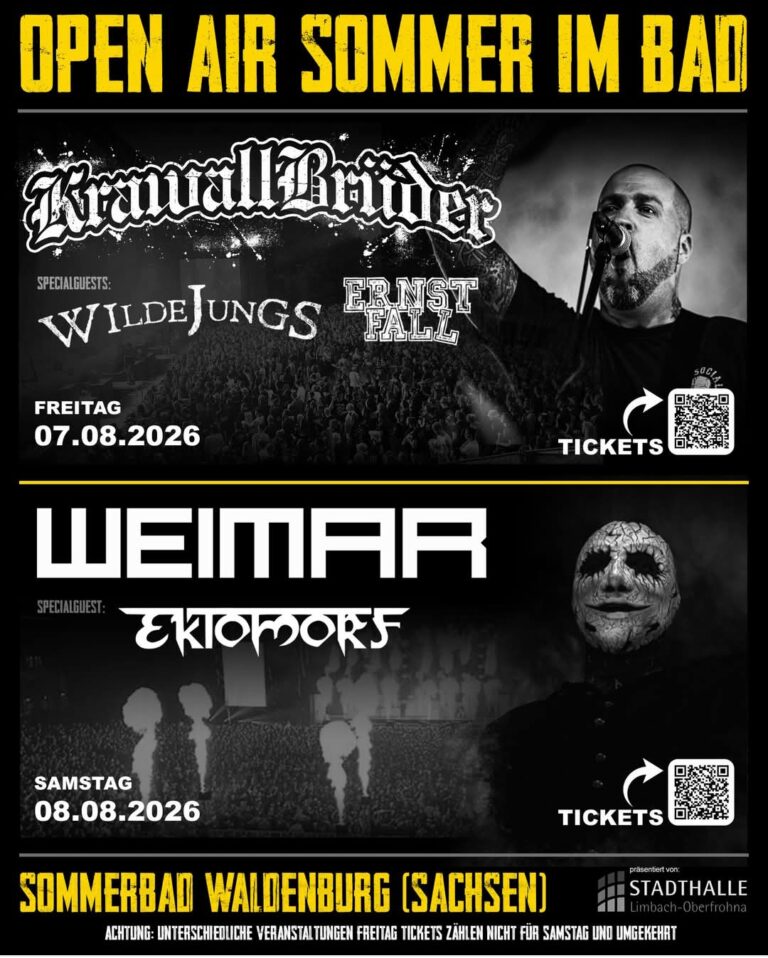 OPEN AIR SOMMER IM BAD 2026 – KRAWALLBRÜDER UND WEIMAR ROCKEN WALDENBURG