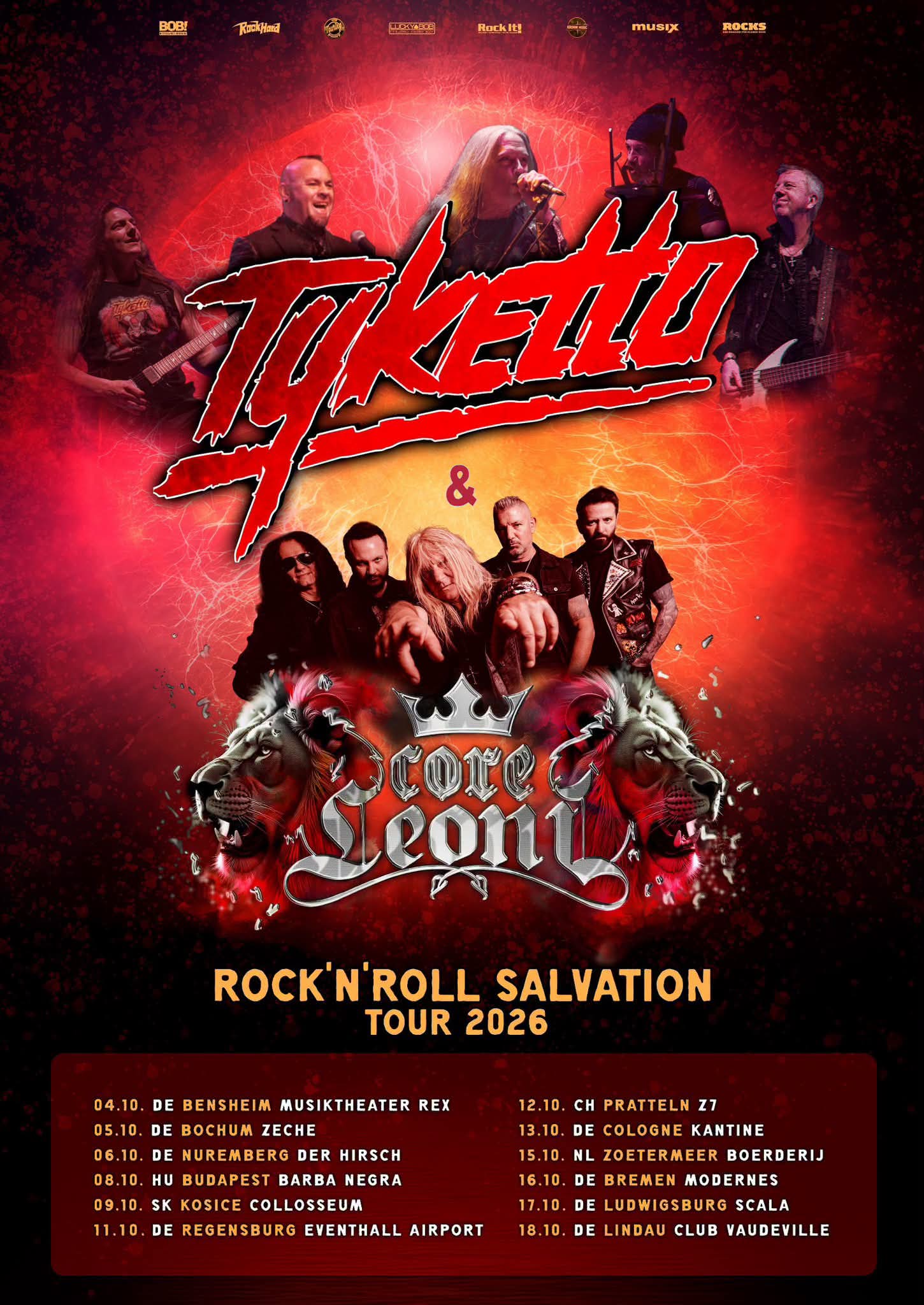 TYKETTO RETTEN EUROPA-TOUR – CORELEONI STEIGEN ALS NEUER SPECIAL GUEST EIN