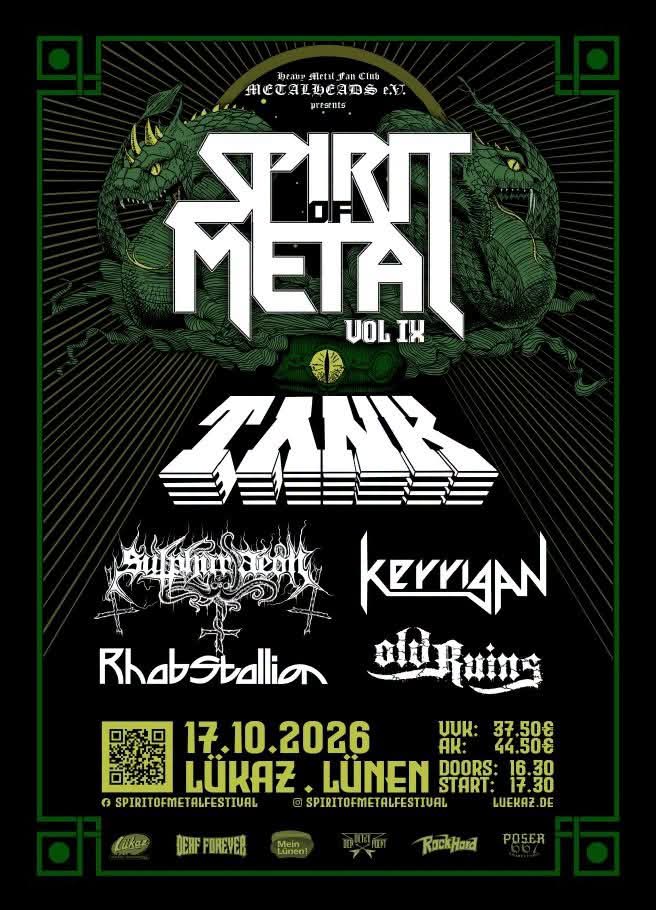 TANK ALS HEADLINER BEIM SPIRIT OF METAL FESTIVAL 2026