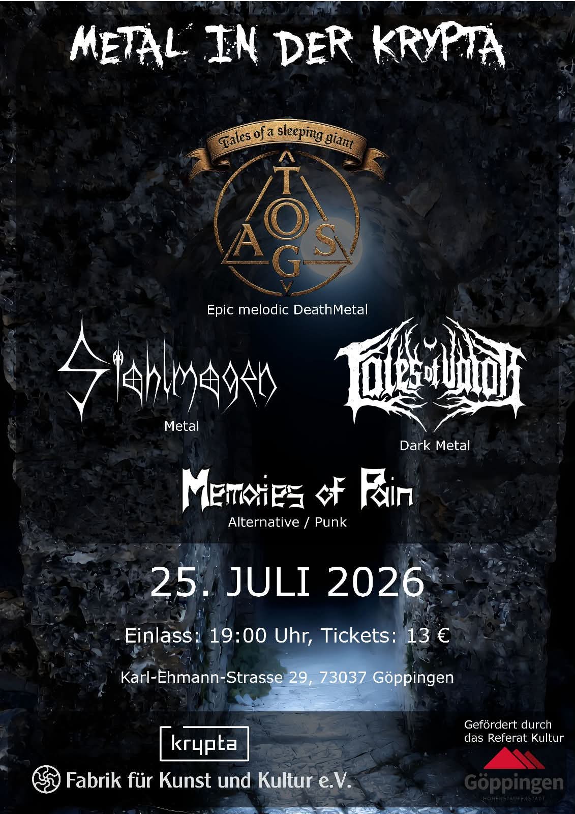 METAL IN DER KRYPTA KEHRT NACH GÖPPINGEN ZURÜCK