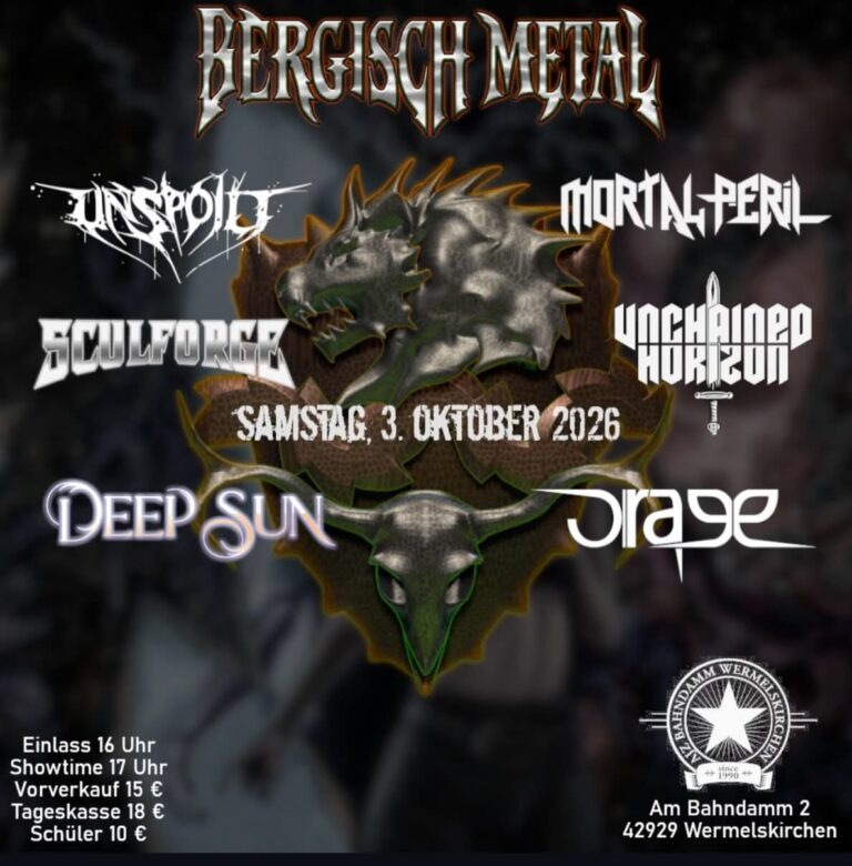 BERGISCH METAL STEIGT AM 3. OKTOBER IN WERMELSKIRCHEN