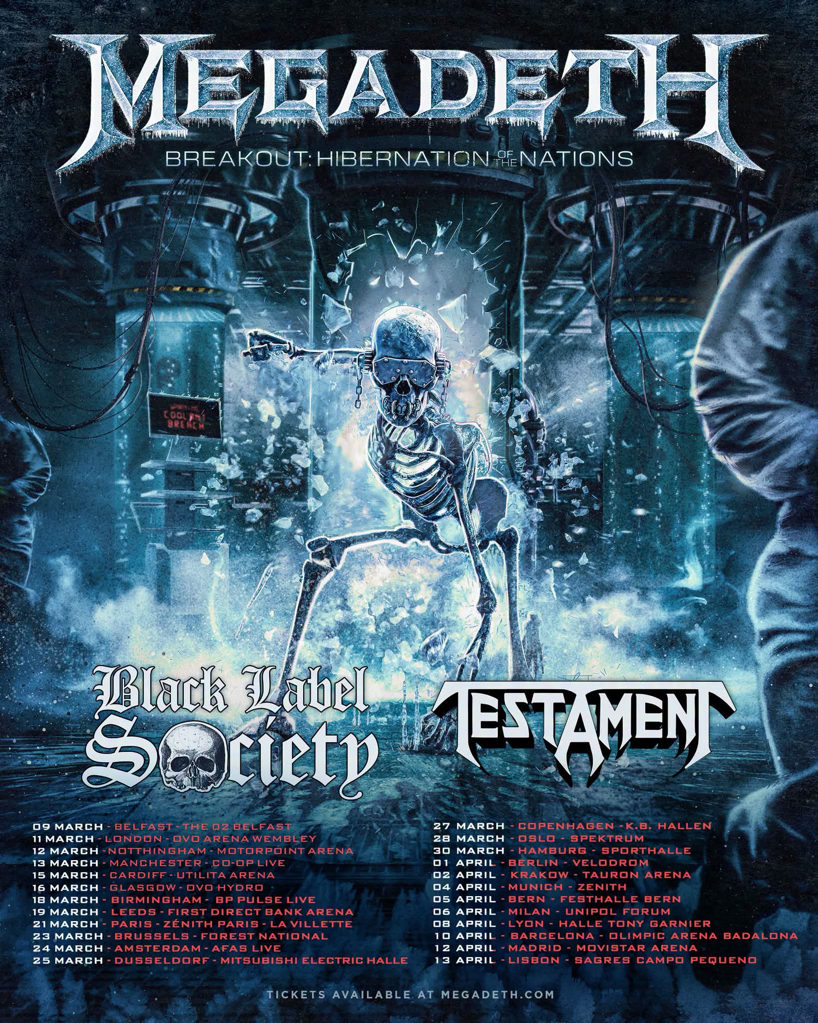 MEGADETH, BLACK LABEL SOCIETY UND TESTAMENT GEHEN 2027 GEMEINSAM AUF EUROPA-TOUR