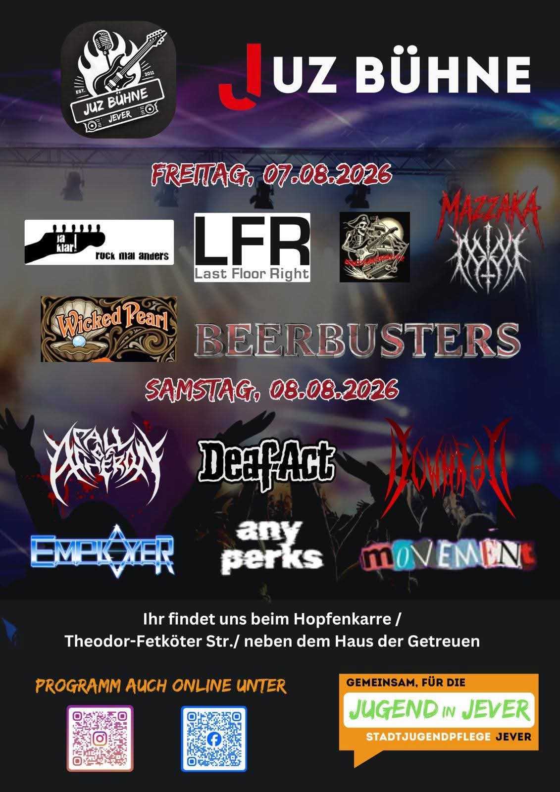 PUNK, ROCK UND METAL AUF DER JUZ-BÜHNE BEIM ALTSTADTFEST JEVER