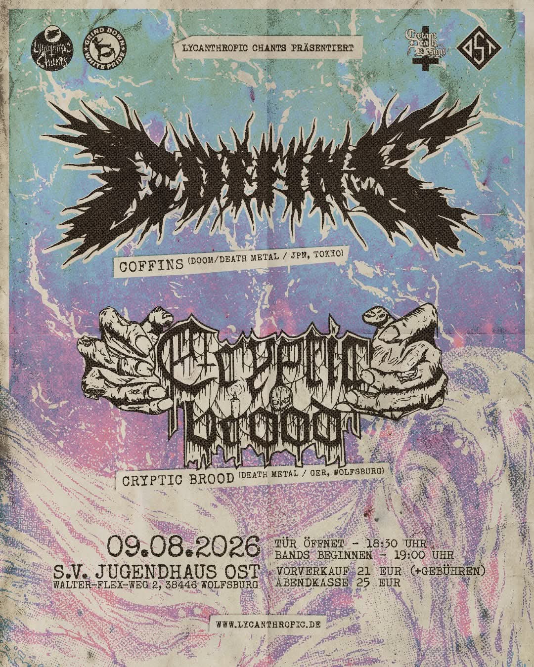 COFFINS UND CRYPTIC BROOD LIVE IN WOLFSBURG