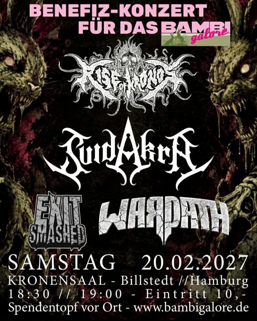 BENEFIZKONZERT FÜR DAS BAMBI GALORE: WARPATH UND SUIDAKRA ROCKEN GEMEINSAM IN HAMBURG